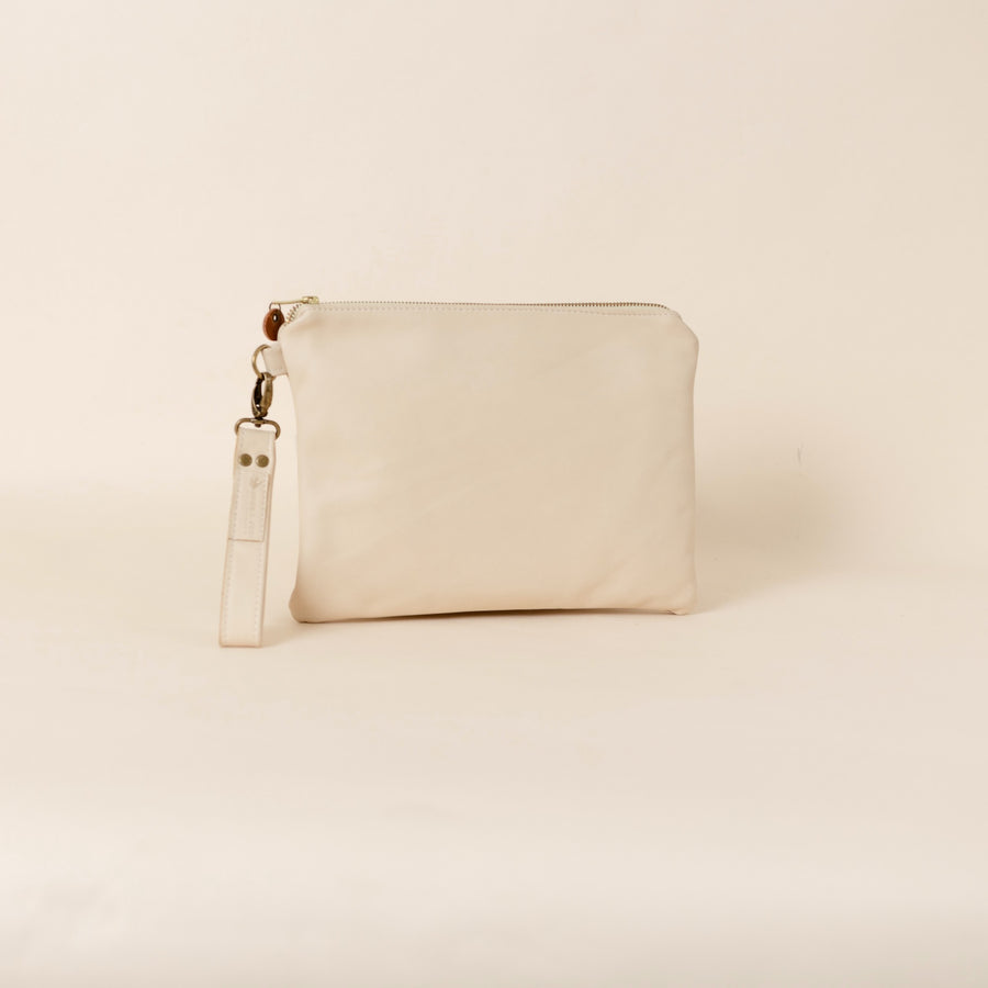 Julie Kristin Clutch Latte Washable Genuine Leather