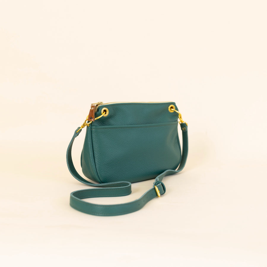 Jean Crossbody Teal Italian Pebble Leather READY TO SHIP