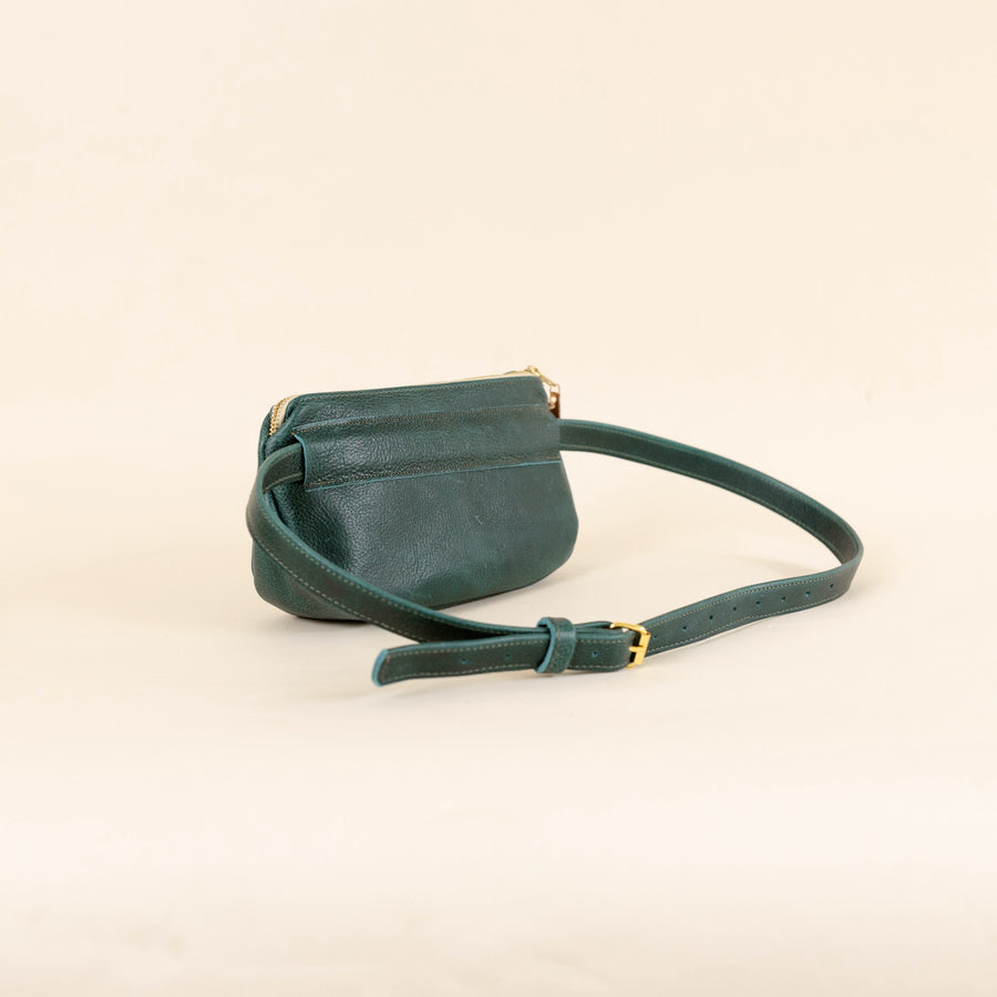 CleVegas Belt Bag Emerald Leather READY TO SHIP