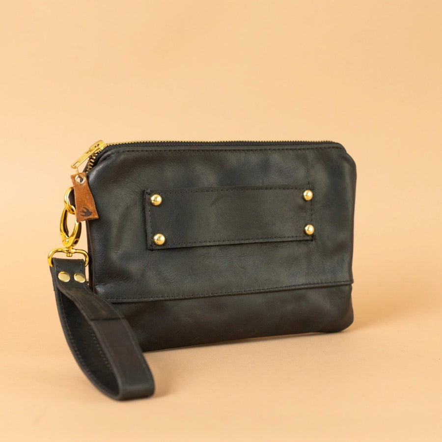 Ivey Wristlet Wallet All Leather Black