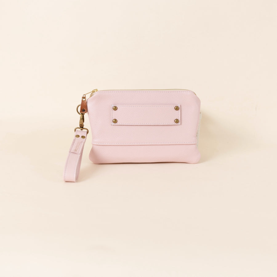 Ivey Wristlet Wallet All Leather Blossom Pink READY TO SHIP