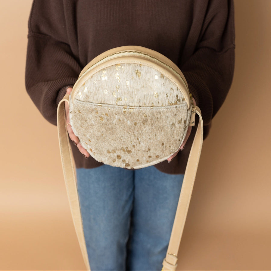 Andi Crossbody Hair on Hide Latte