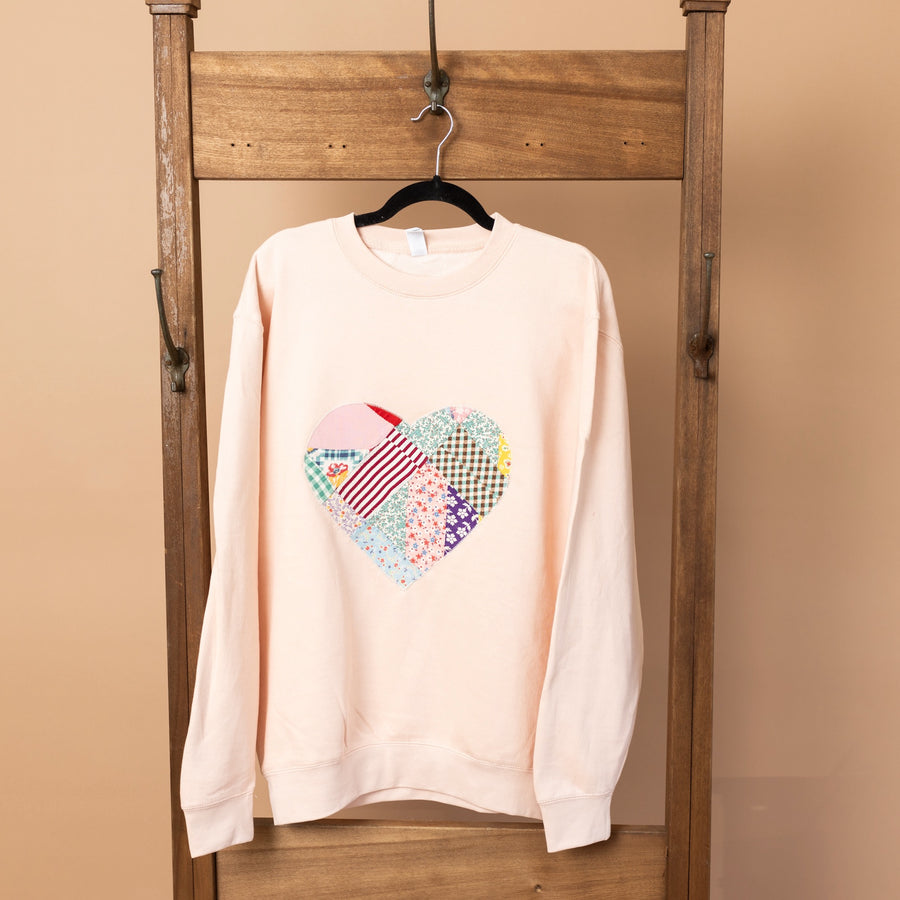 Quilted Heart Sweatshirts Ready to Ship