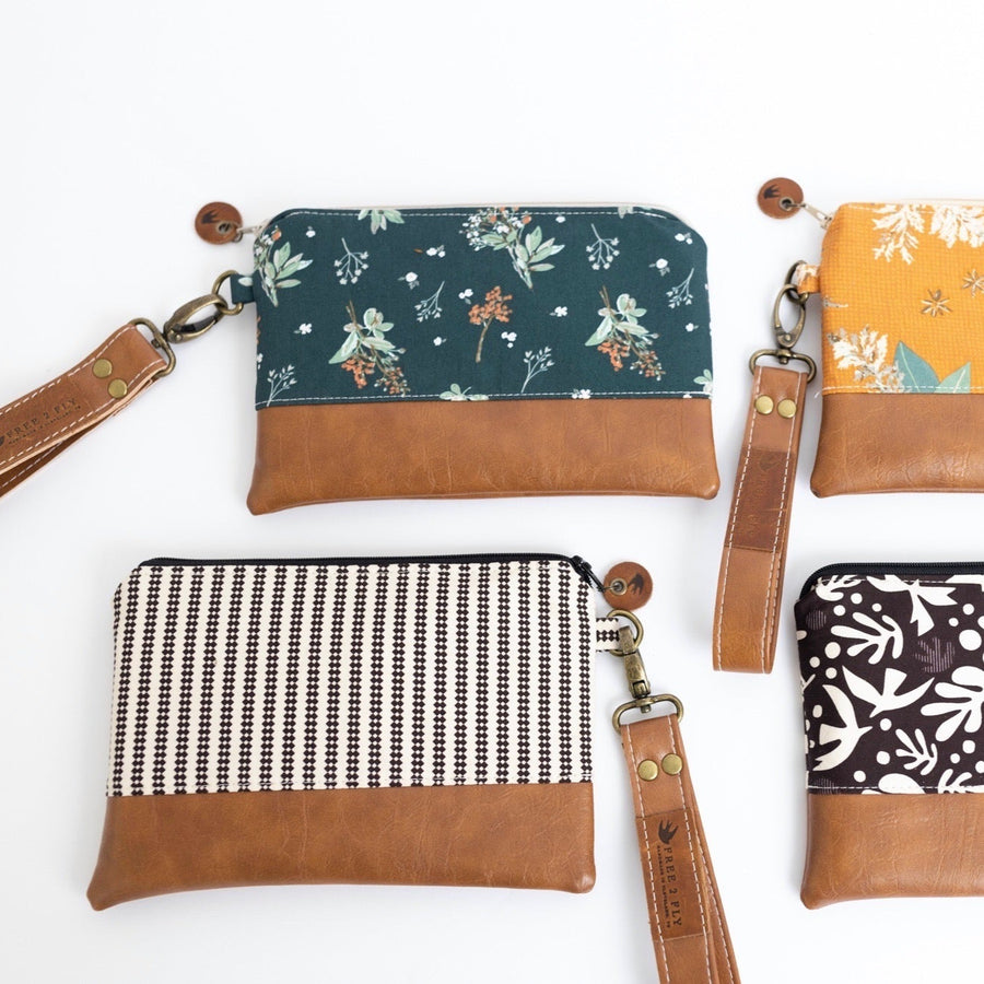 Ivey Wristlet Wallet Small Leather Trim MADE TO ORDER