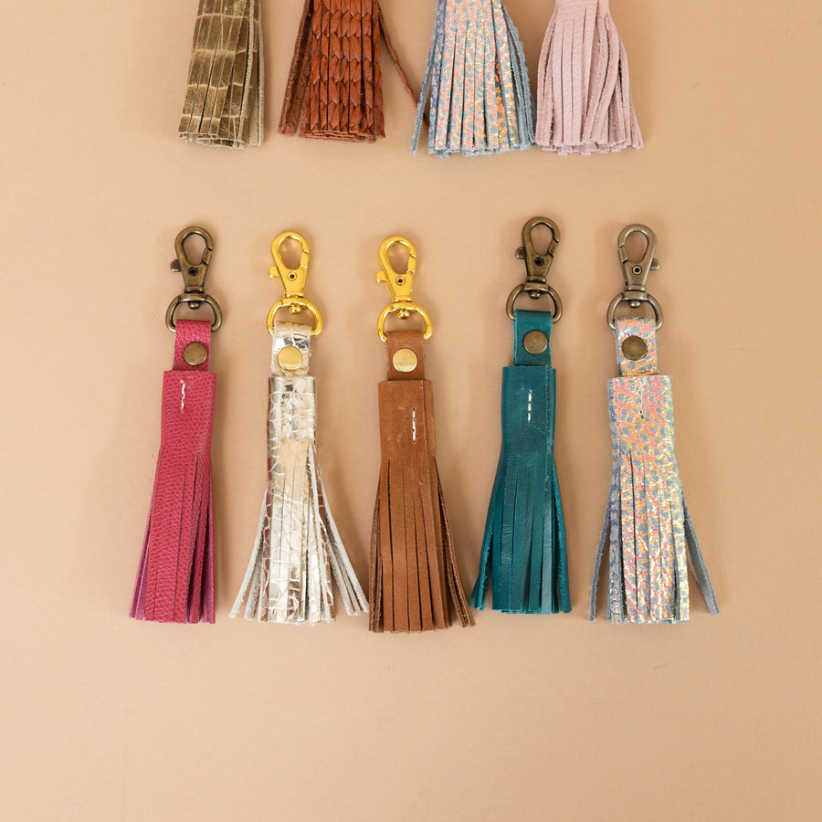 Leather Tassel Keychain