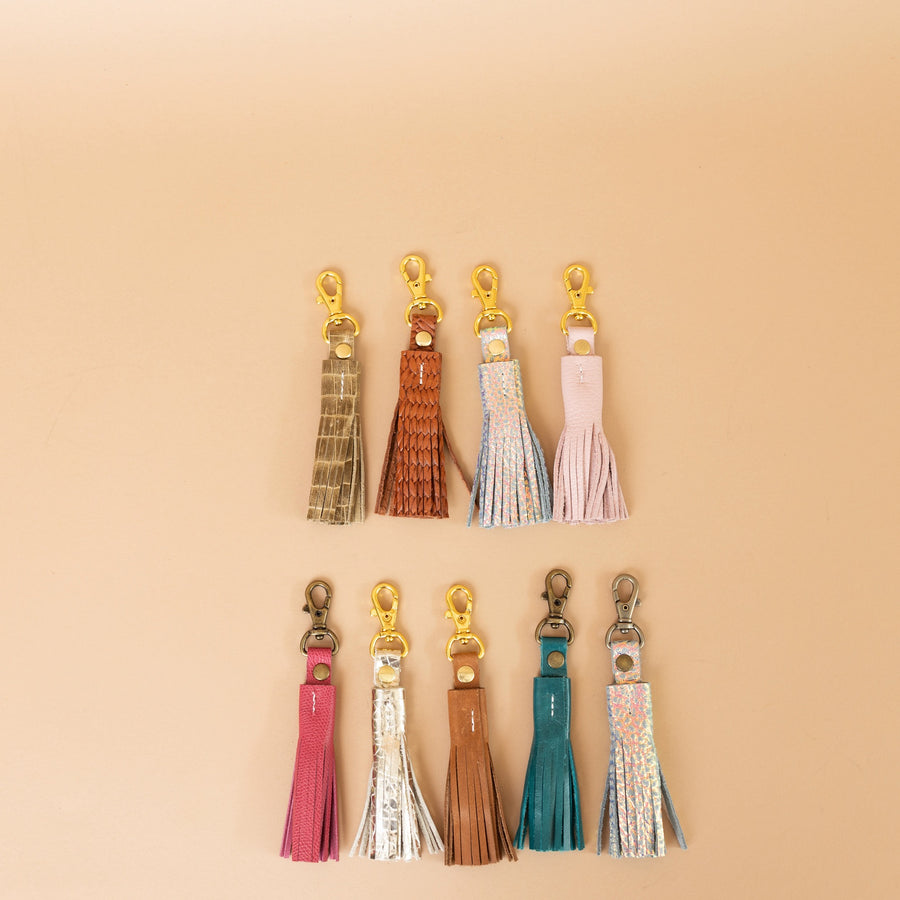 Leather Tassel Keychain
