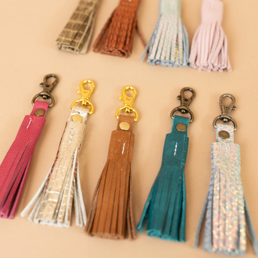 Leather Tassel Keychain