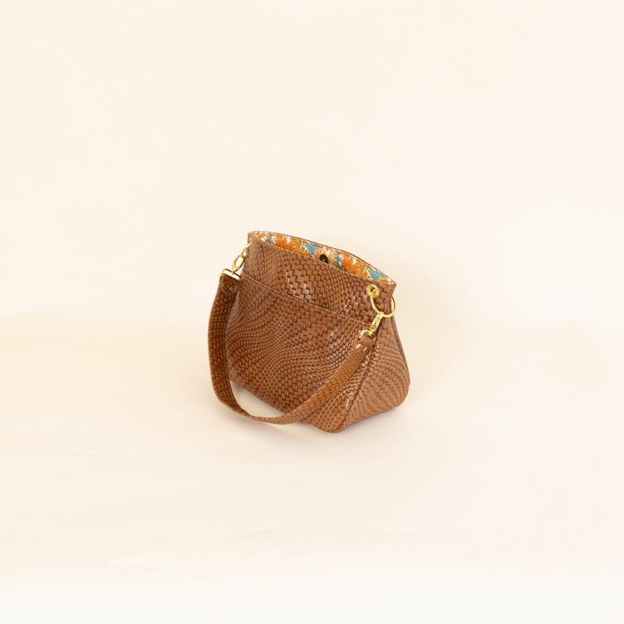 Betty Bag Cognac Butan Woven READY TO SHIP