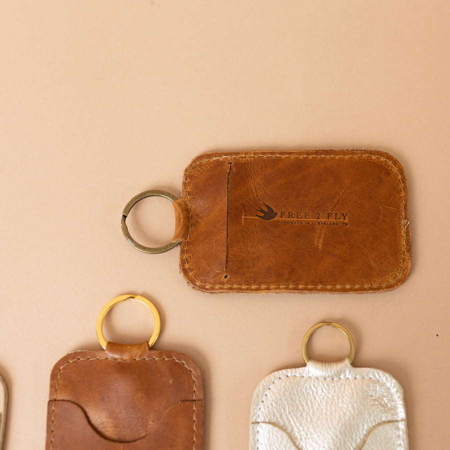 All Leather Keychain Cardholder