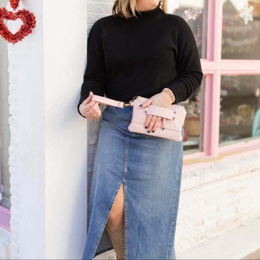 Ivey Wristlet Wallet All Leather Blossom Pink