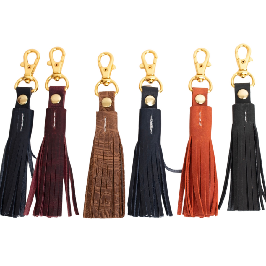 Leather Tassel Keychain READY TO SHIP