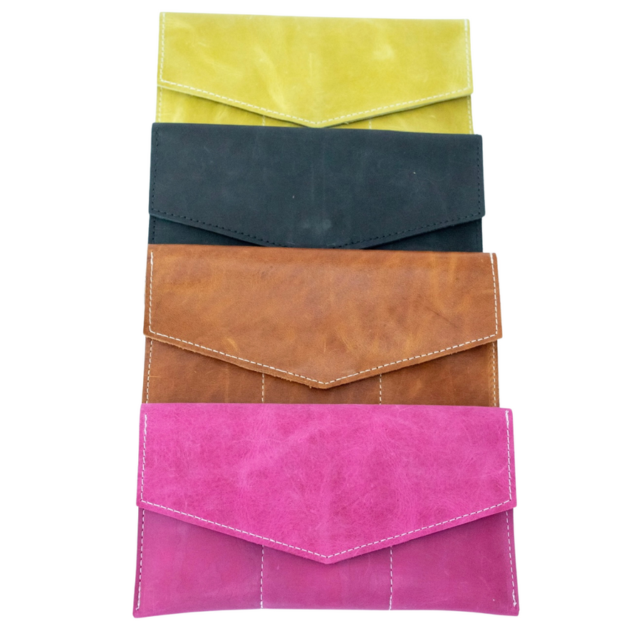 Payton Wallet Leather and Fabric READY TO SHIP